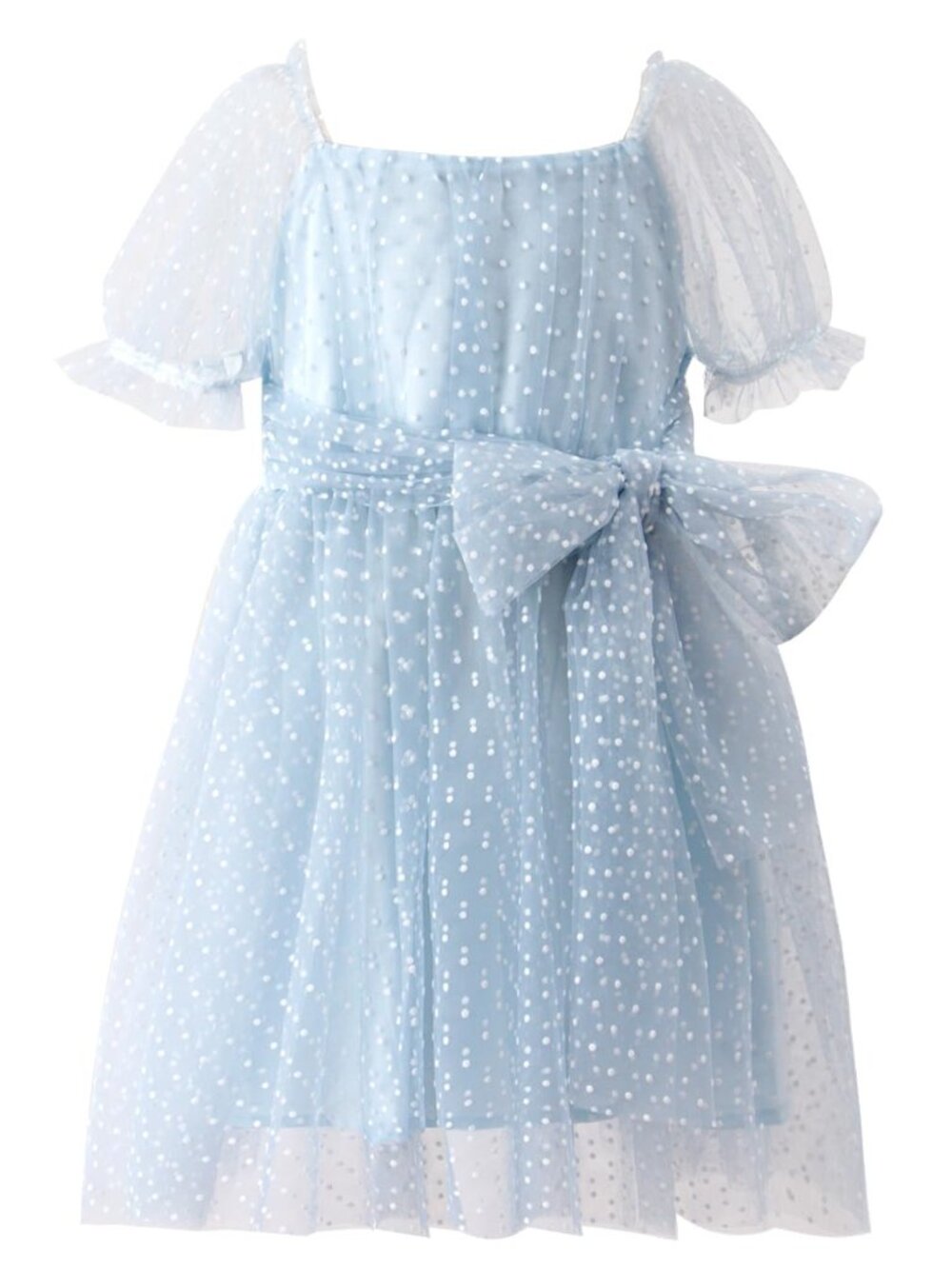 NWT Girls Tutu Dress Short Sleeve Casual Dresses Birthday Party Dot Tulle, 12 mo